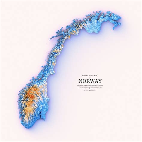 Shaded Relief Map Of Norway By Researchremora Maps On The Web