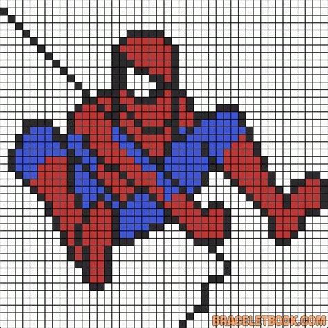 Grille pixel art vierge a imprimer : Grille C2C : spiderman et batman (avec images) | Motifs de ...