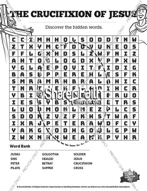 Jesus Crucifixion Bible Word Search Puzzles Clover Media