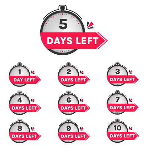 Transparent Countdown Number Of Days Left With Clock 1 2 3 4 5 6 7 8 9