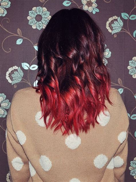 Pin By Jessica Alexander On Gorgeous Hair Red Dip Dye Hair Gorgeous