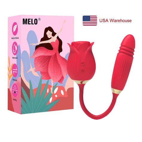 Usa Warehouse Fast Shipping Rose Vibrator Vagina Stimulate 12 Modes Rose Sucker Nipple Thrusting