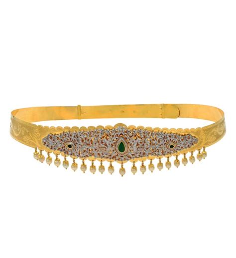Gold Stone Vadanam Designs Krishna Jewellers Pearls And Gems