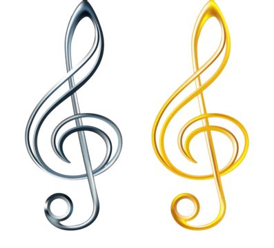 Gold Treble Clef Metal Design Melody Vector, Metal, Design, Melody PNG