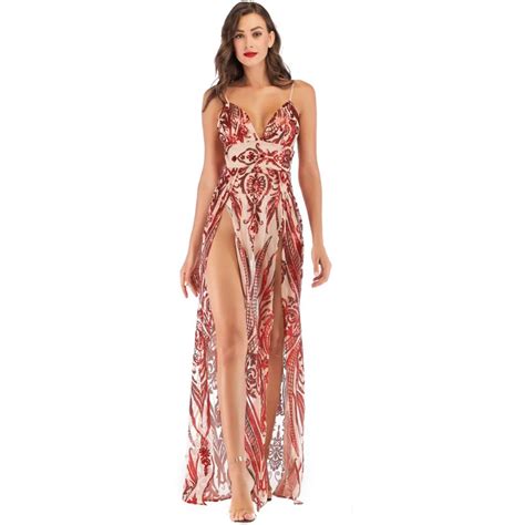Aliexpress Com Buy Women Sexy Long Dress Sleeveless Deep V Neck