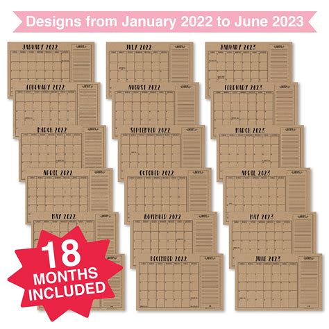 Buy Large Desk Calendar 2022 2023 2022 Rustic Wall Calendar Desk