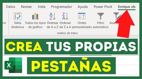 🔴cómo Crear Una PestaÑa Personalizada En Excel Youtube