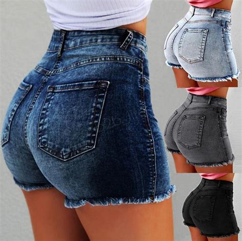 2019 lady skinny short jeans women high waisted sexy slim fit denim shorts slim denim straight