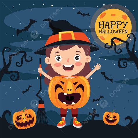 Halloween Design With Cartoon Character October Celebrating Smile