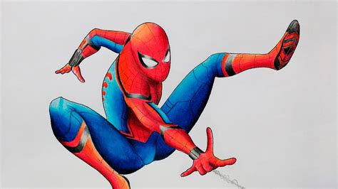 How To Draw Spiderman Homecoming Drawing Tutorial Myhobbyclass The