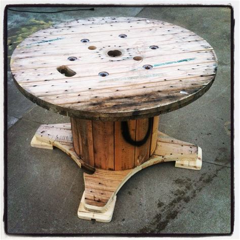 Upcycled cable drum Wood Pallet Furniture, Furniture Projects, Wood