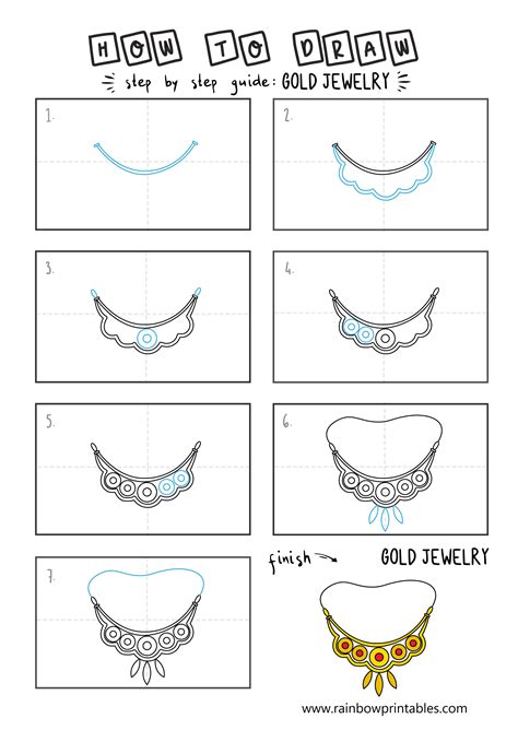 How To Draw A Diamond Necklace Step By Step