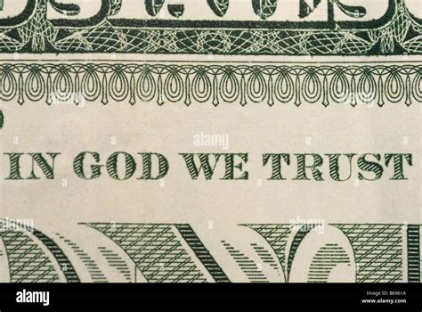 In God We Trust Written On One Dollar Bill Stock Photo Alamy