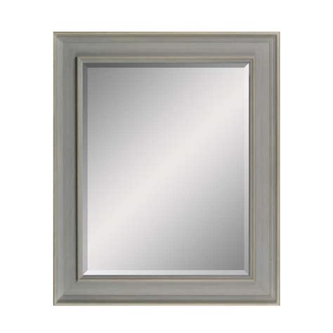 32 In L X 26 In W Light Blue Framed Wall Mirror In The Mirrors