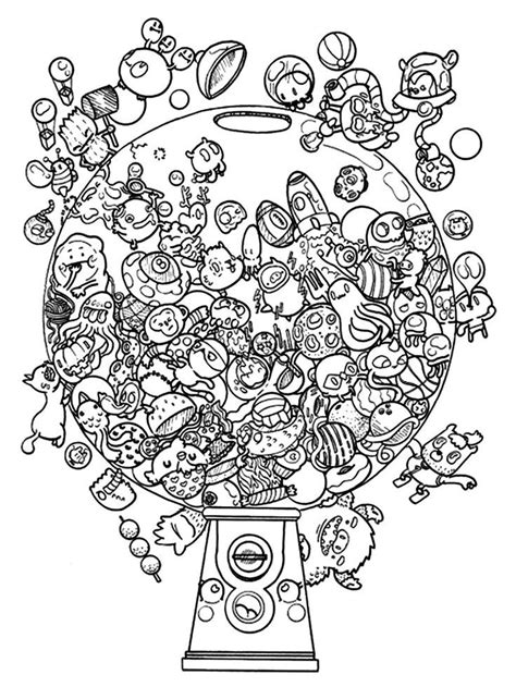 Printable Cute Doodle Monster Coloring Pages Golikauction