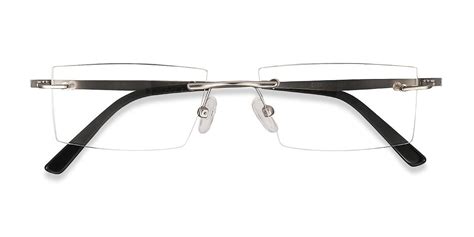 Primo Rectangle Silver Rimless Eyeglasses Eyebuydirect Eyeglasses