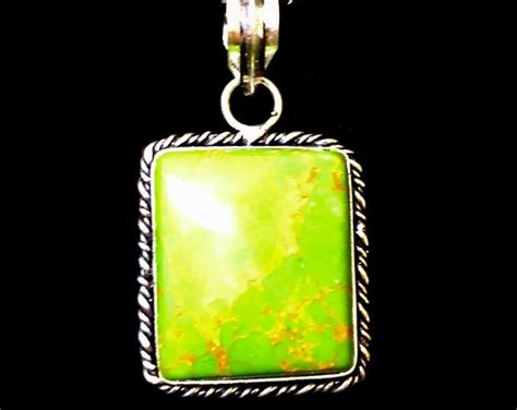 Beautiful Copper Green Turquoise Gemstone Pendant With Leather Etsy