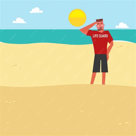 Человек играет в волейбол на пляже векторная иллюстрация в плоском стиле Премиум векторы