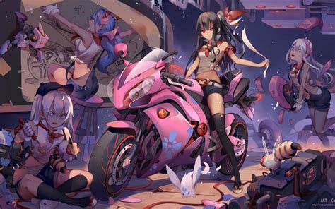 Anime Girl On Motorcycle Wallpaper Anime Wallpaper Hd