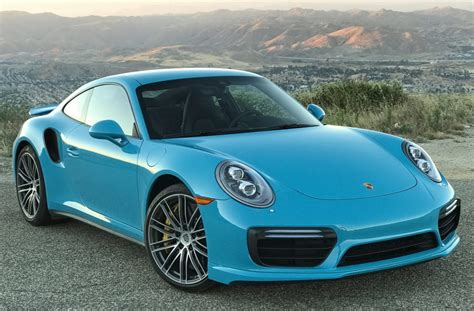 2017 Porsche 911 Turbo S Front Miami Blue Karl On Cars