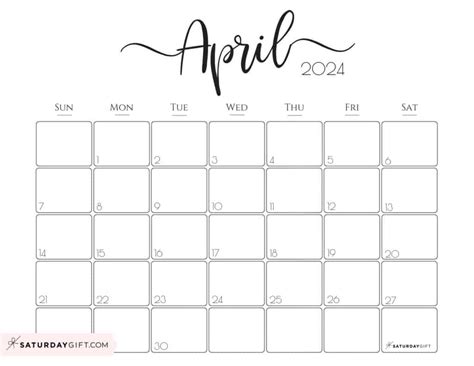 April Printable Calendar 2024 Cute Erika Jacinta