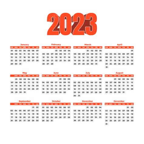 2023 Calendar Free Design And Vector 2023 2023 Calendar Calendar