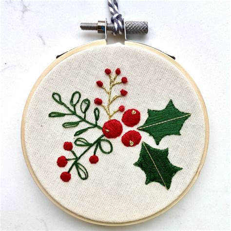 Christmas Hand Embroidery Kit 3 Festive Hoops We Make Bristol