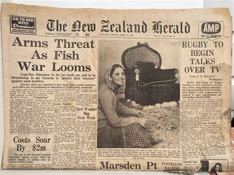 old newspaper the new zealand herald 14 april 1972