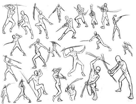 Anime Sword Poses Images And Pictures Becuo Drawing Poses Male Pose