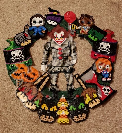 Halloween Wreath Perler Bead Pattern Perler Bead Patterns Perler