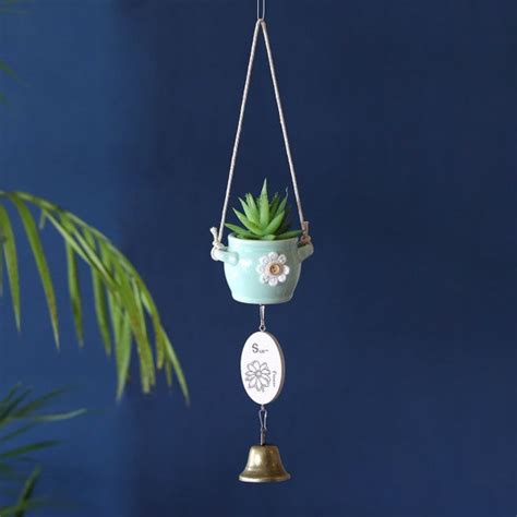 Hanging Miniature Pair Of Pots With Bells Mora Taara
