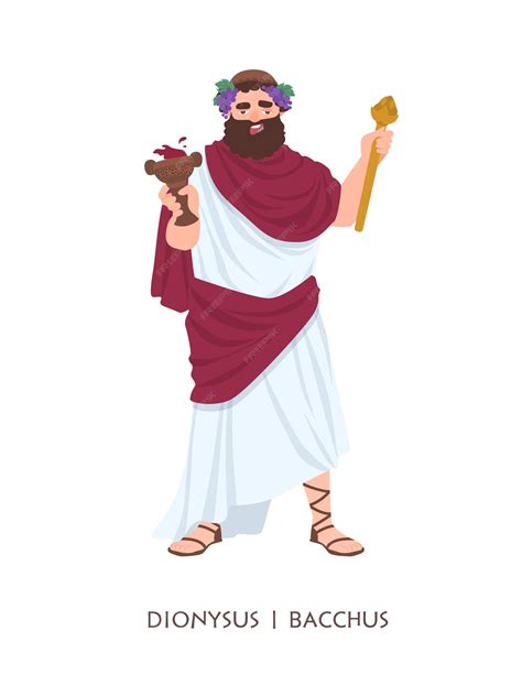 Premium Vector Dionysus Or Bacchus God Or Deity Of Wine Winemaking