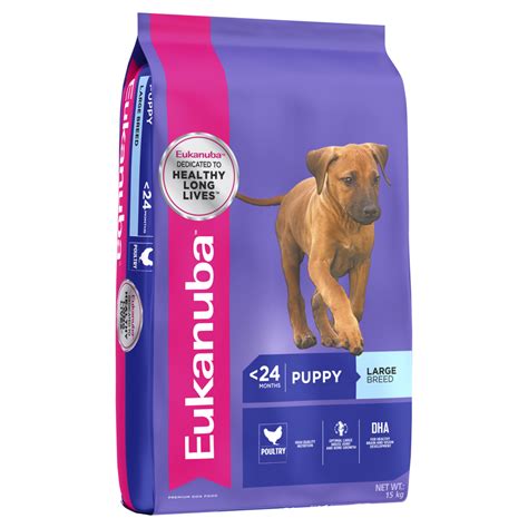 Common large breed dogs, for instance, will often require more feedings and more calories per day than medium and small breed dogs. Eukanuba Premium Dog Food Puppy Large Breed (15kg) | eBay