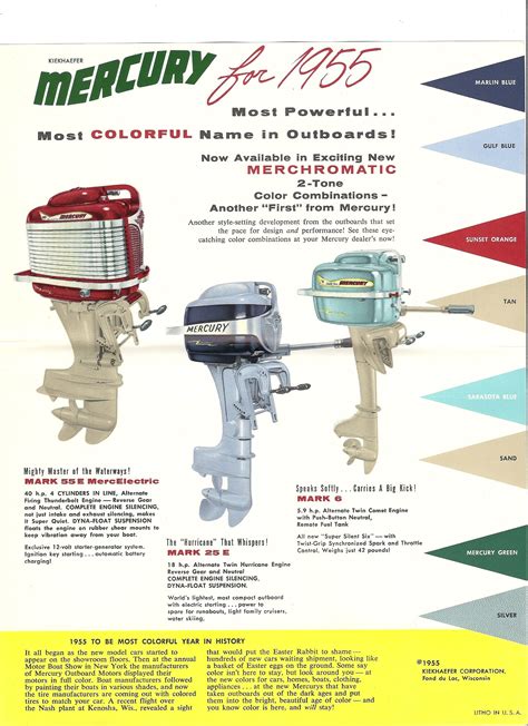 An Advertisement For The New Outboard Motor Company Featuring Two