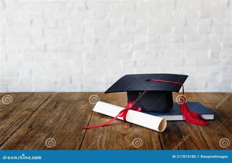 Mortar Board And A Graduation Diploma Stock Photo Image Of