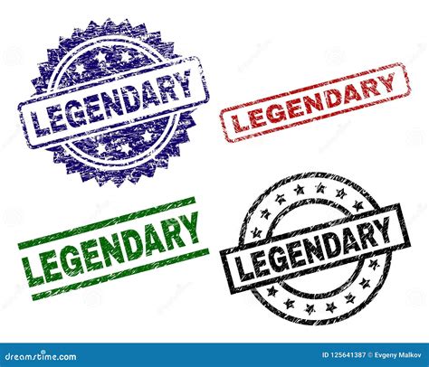 Scratched Textured Legendary Seal Stamps Stock Vector Illustration Of