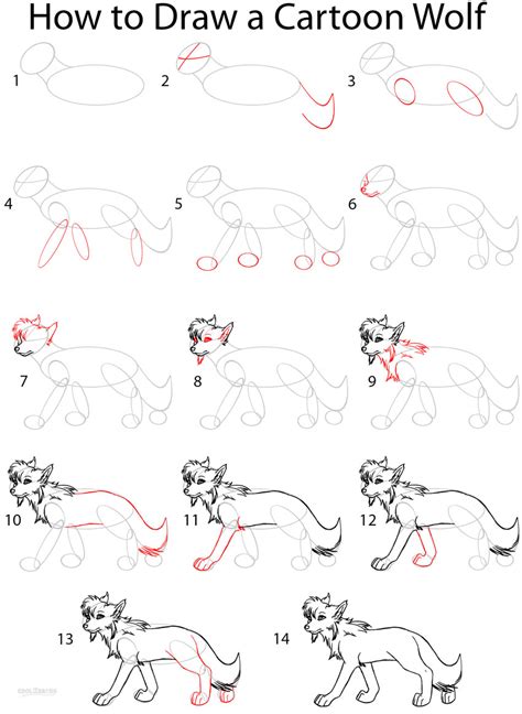 How To Draw A Cartoon Wolf Anime Step By Step Pictures Cool2bkids