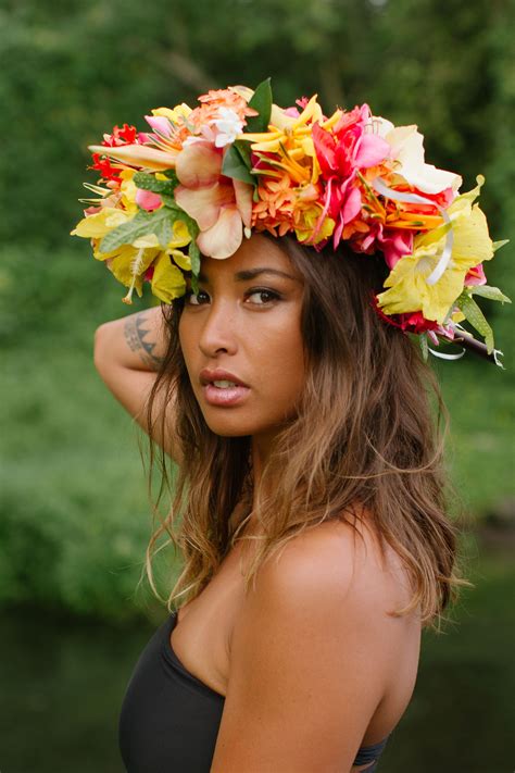 coco s trading post with a lei fit for a queen hawaiian woman polynesian girls tahitian dance