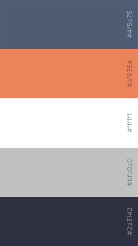 Navy Orange Gray White Color Palette Orange Color Schemes Blue Color
