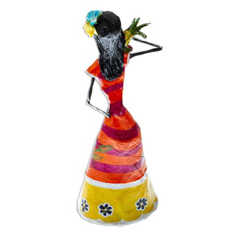 Day Of The Dead Catrina Papier Mache Statuette Catrina With Pineapple