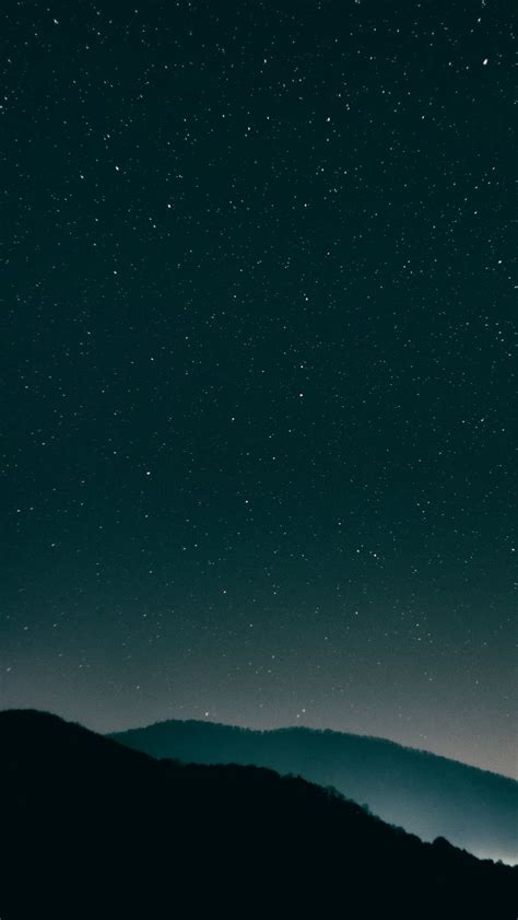 Download Wallpaper 800x1420 Starry Sky Mountains Night Radiance
