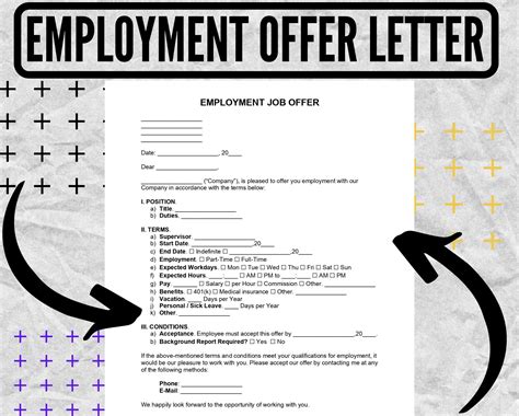 Employment Offer Letter Form, Employment Offer Letter Template