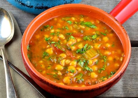 Bring to the boil, turn down to a simmer, put on the lid and cook for 10 mins. Chickpea Soup Recipe — Dishmaps