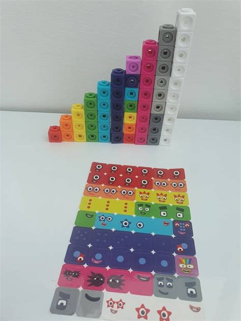 1 10 Numberblocks Cbeebies Mathslink Cubes Home Schooling Etsy Uk