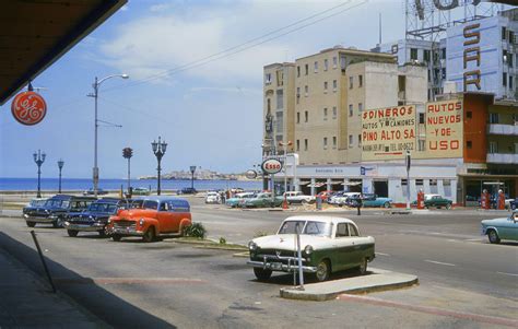 1950s Gas Station Puerto Rico City Street Scene From