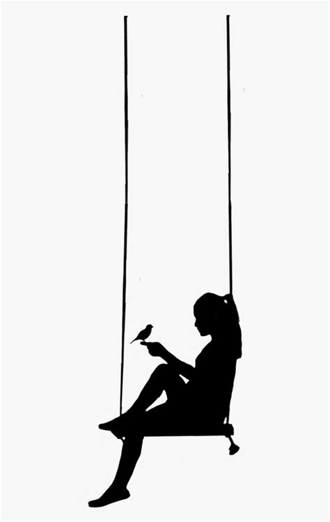 Download and share Woman Sitting On A Swing Silhouette, Cartoon. Seach more similar
