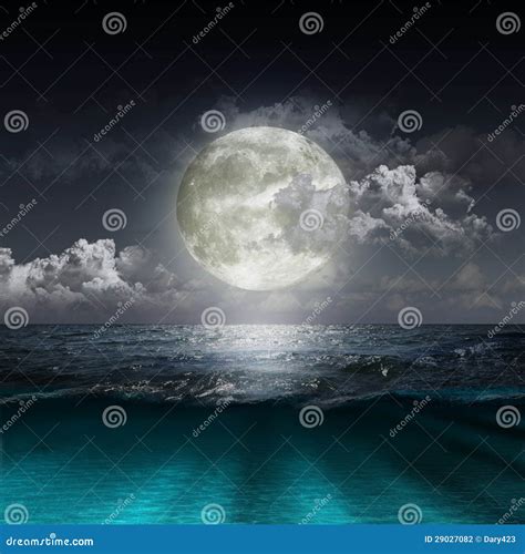 Moon Reflecting In A Lake Stock Photo Image Of Moonlight 29027082