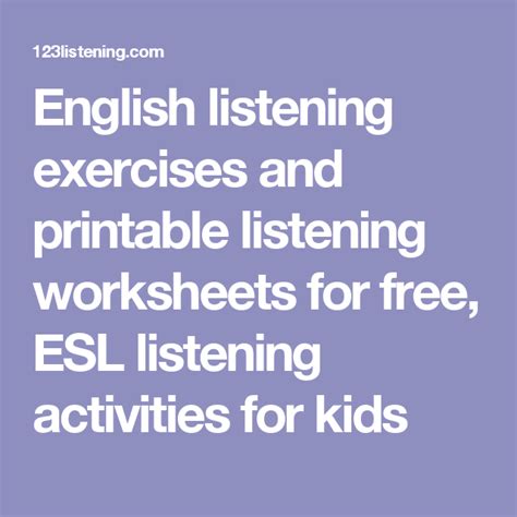 English Listening Exercises And Printable Listening Worksheets For Free