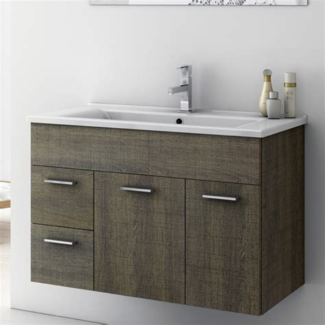 Add style and functionality to your bathroom with a bathroom vanity. Modern 32 inch Loren Vanity Set with Ceramic Sink - Larch ...