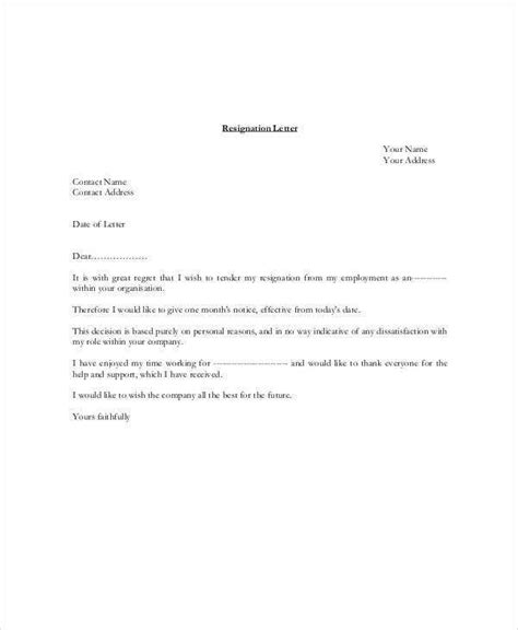 month notice resignation letter sample  unexpected ways  month